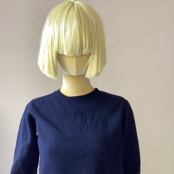 Burberry Navy Blue Cashmere Blend Crew Neck Sweater SZ 2/38 - Picture 5 of 6